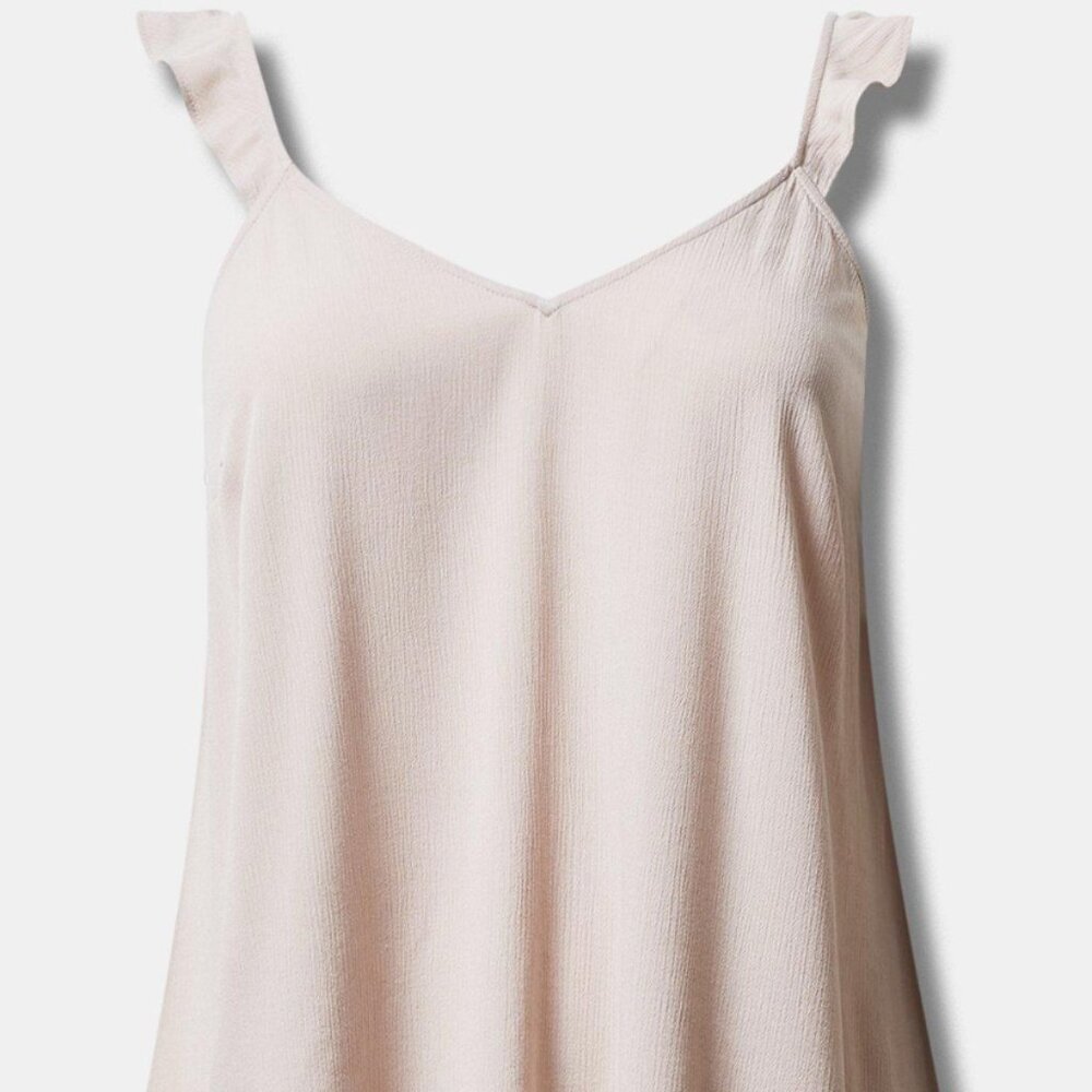 Torrid Washable Crinkle Gauze V-Neck Ruffle Strap Tank Size 1X